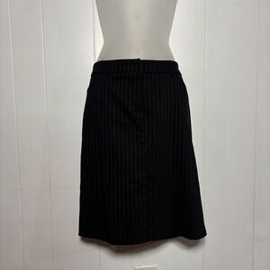 Y2K VTG Mandee Black Pinstripe Pencil Skirt Sz 11 Grunge Dark Academia Classic‎